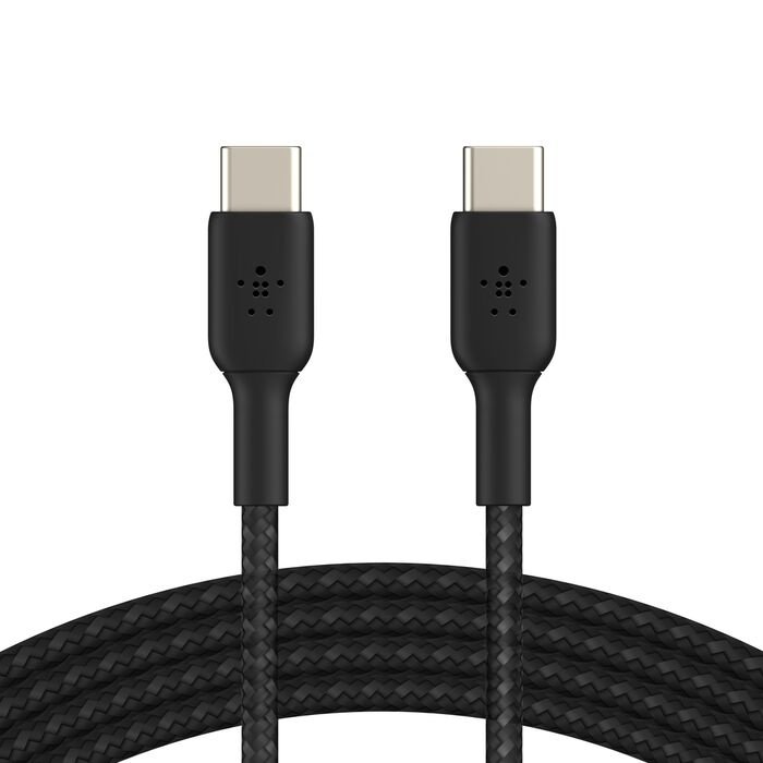 CABLE BELKIN BOOSTCHARGE USB-C A USB-C – 1 M – NAILON TRENZADO – NEGRO
