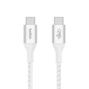 CABLE BELKIN BOOSTCHARGE USB-C A USB-C – HASTA 240W – 2 M – BLANCO