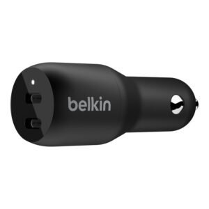 CARGADOR PARA CARRO BELKIN BOOSTCHARGE – DUAL USB-C – 36W – NEGRO