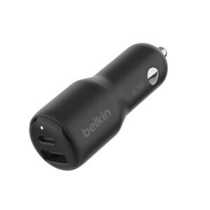 CARGADOR DOBLE PARA CARRO BELKIN BOOSTCHARGE – 42W – NEGRO