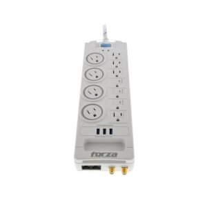 PROTECTOR DE SOBRETENSIÓN FORZA FSP-1011USBW – 11 TOMAS – 3 USB – CABLE 5 PIES – BLANCO