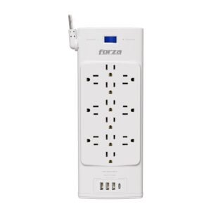 PROTECTOR DE SOBRETENSIÓN FORZA FSP-1221USBCW – 12 TOMAS – 3 USB-A Y 1 USB-C – BLANCO