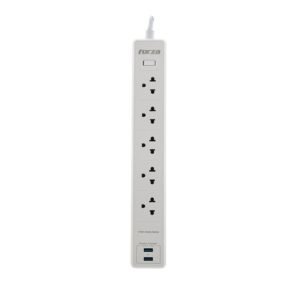PROTECTOR DE SOBRETENSIÓN FORZA FSP-512USBW – 5 TOMAS – 2 USB – CABLE 5 PIES – BLANCO