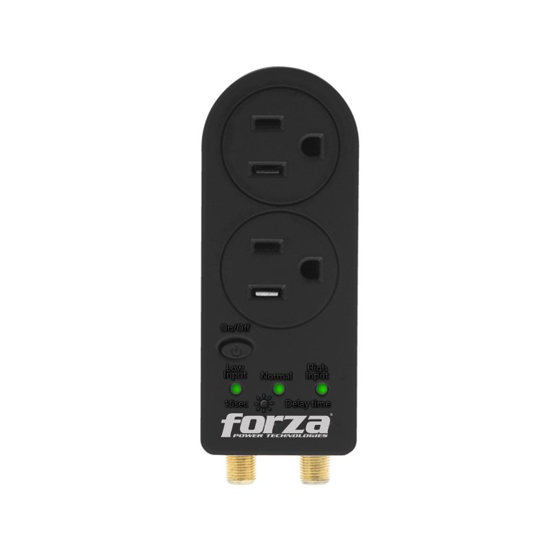 PROTECTOR DE VOLTAJE FORZA FVP-0200C – 2 SALIDAS – COAXIAL – 110V – 2100W