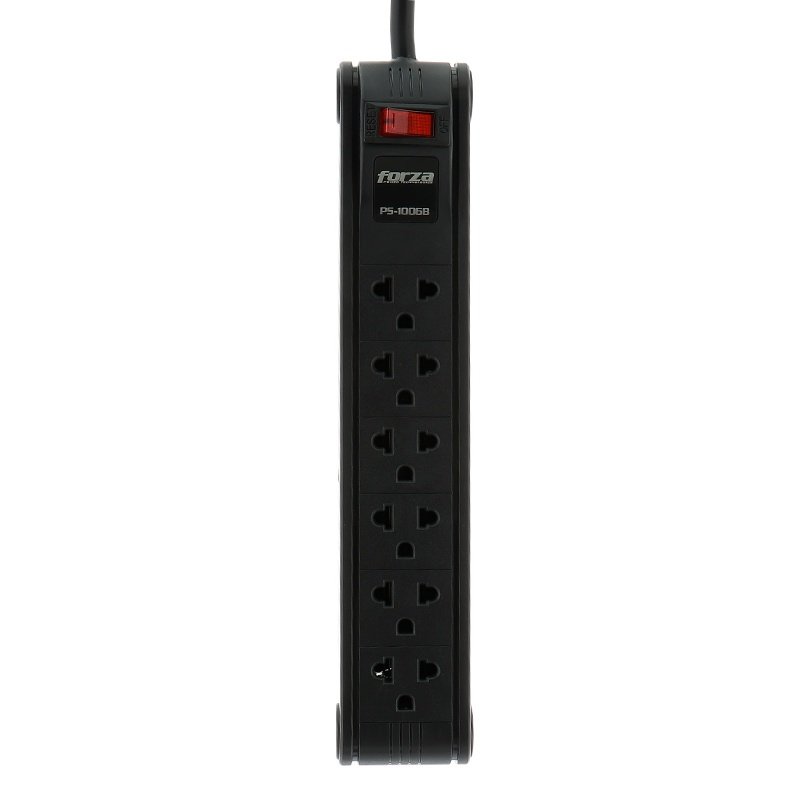 REGLETA FORZA PS-1006B – 6 TOMAS – CABLE 10 PIES – 1680W