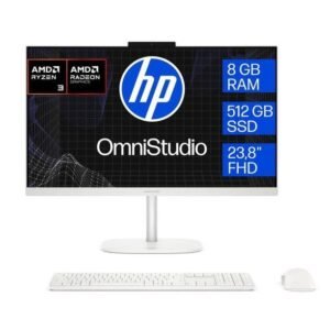 COMPUTADORA TODO EN UNO HP OMNI – RYZEN 3 30 – 8GB – 512GB – 23.8" – BLANCO