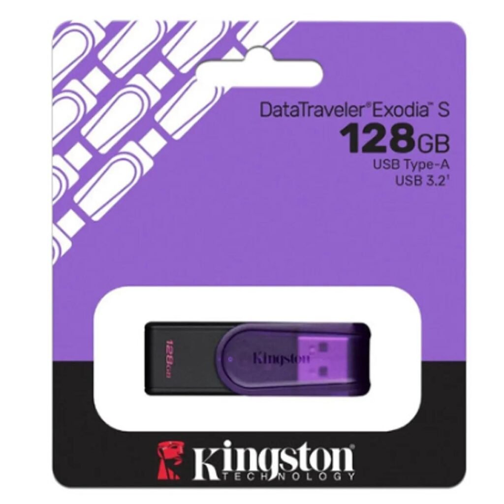 MEMORIA USB KINGSTON – 128GB – USB 3.0 – CARCASA MORADA