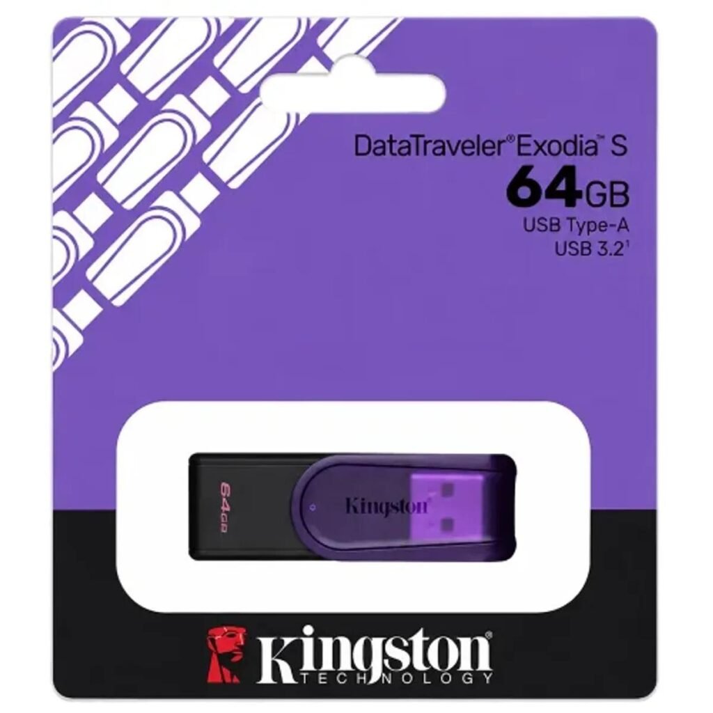 MEMORIA USB KINGSTON – 64GB – USB 3.0 – CARCASA MORADA