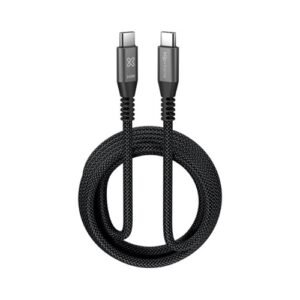 CABLE KLIP XTREME KAC-750 – USB-C A USB-C – 240W – TRENZADO – 3 M – NEGRO