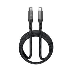 CABLE KLIP XTREME KAC-750 – USB-C A USB-C – 240W – TRENZADO – 1.8 M – NEGRO