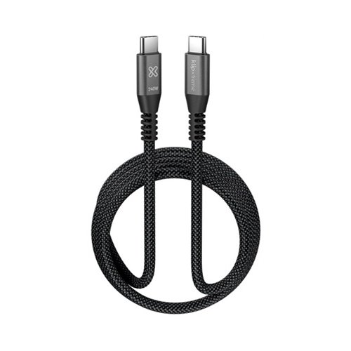 CABLE KLIP XTREME KAC-750 – USB-C A USB-C – 240W – TRENZADO – 1.8 M – NEGRO