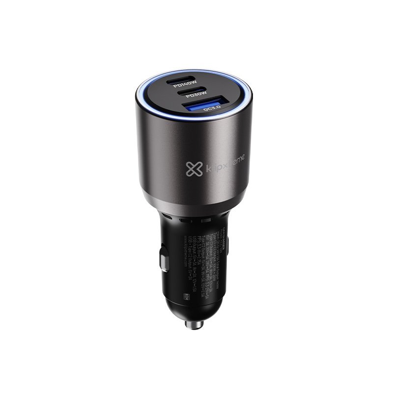 CARGADOR PARA CARRO KLIP XTREME KCC-140 – 140W – 2 USB-C Y USB-A