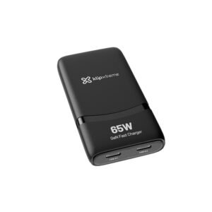 CARGADOR DE PARED KLIP XTREME KMC-490 – 65W – 2 PUERTOS USB-C – SLIM – NEGRO