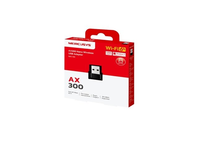 ADAPTADOR WI-FI USB MERCUSYS MA14N NANO – WI-FI 6 AX300 – 2.4 GHZ – USB 2.0