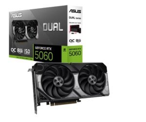 TARJETA DE VIDEO ASUS DUAL GEFORCE RTX 5060 – GDDR7 – PCIE 5.0 – HDMI Y DISPLAYPORT