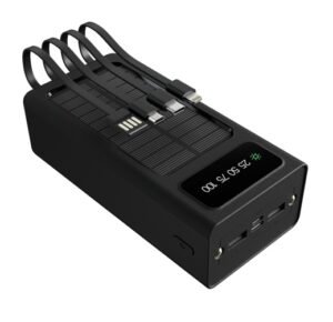 POWER BANK SOLAR XTECH XPB-300 – 30.000 MAH – CABLES INTEGRADOS – NEGRO