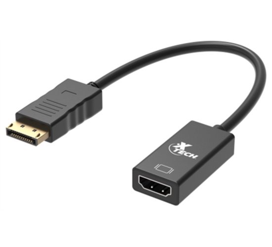 ADAPTADOR XTECH XTC-378 – DISPLAYPORT MACHO A HDMI HEMBRA – 3840 X 2160 – NEGRO