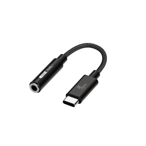 ADAPTADOR XTECH XTC-509 – USB-C A JACK 3.5 MM PARA AUDÍFONOS – 10 CM – NEGRO