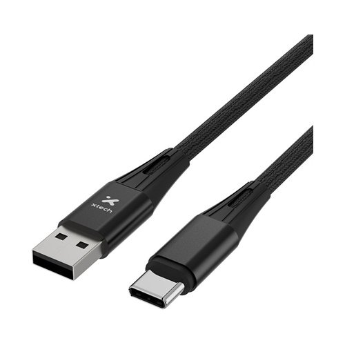 CABLE XTECH XTC-512 – USB-A A USB-C – TRENZADO – 1.8 M – NEGRO