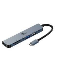 HUB USB-C XTECH XTC-571 – 7 EN 1 – 7 PUERTOS – GRIS