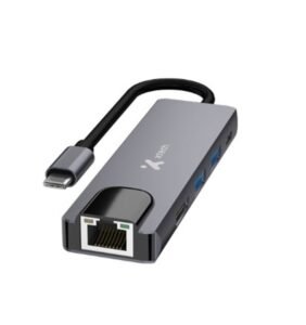 HUB USB-C XTECH XTC-572 – 5 EN 1 – CON RJ-45 – GRIS