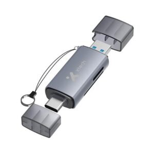 LECTOR DE TARJETAS XTECH XTC-581 – SD Y MICROSD – USB 3.0 Y USB-C – OTG – GRIS