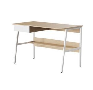 ESCRITORIO XTECH XTF-CD207 – UN NIVEL – CON GAVETA – ACERO Y MADERA