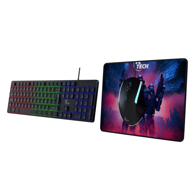 COMBO GAMER XTECH XTK-535S – TECLADO, MOUSE Y MOUSEPAD – USB – ESPAÑOL – NEGRO