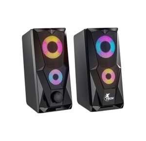 PARLANTES GAMER XTECH XTS-131 – 2.0 CANALES – LUZ LED – NEGRO